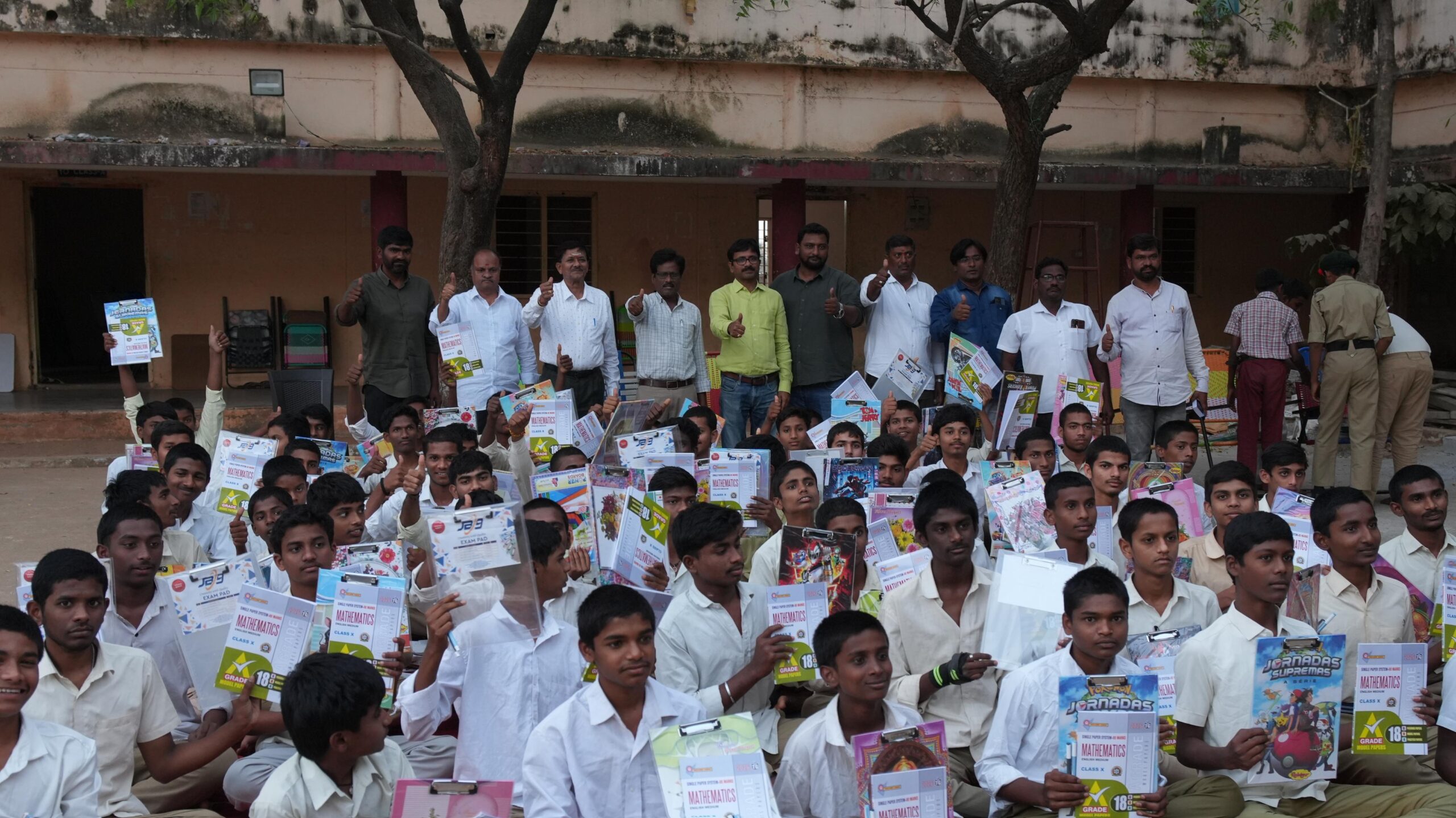 Distribution of Exam Pads and Library Books at TGSWREIS Campus, Madikonda